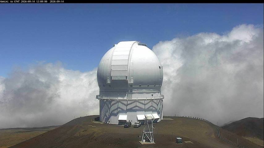 Bein myndavélarás frá Canada-France-Hawaii Telescope - North í Hawaii